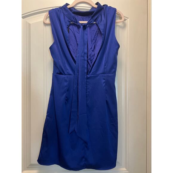 All About May Women’s Halter Neck Tie-Up Sleeveless Sexy Mini Dress Size 8 Blue - Picture 5 of 6